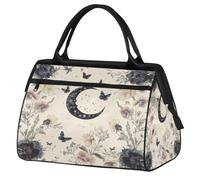 Mexpekil Borsone da viaggio impermeabile borsa da palestra Carry On Weekend Borse per la notte Grande bagaglio a mano borse per donne uomini bambini, Boho Luna Floreale