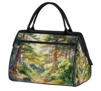 Mexpekil Borsone da viaggio impermeabile borsa da palestra Carry On Weekend Borse per la notte Grande bagaglio a mano borse per donne uomini bambini, Alberi Foresta Sunshine
