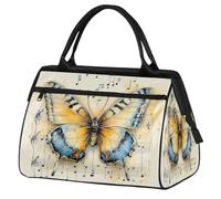 Mexpekil Borsone da viaggio impermeabile borsa da palestra Carry On Weekend Borse per la notte Grande bagaglio a mano borse per donne uomini bambini, Butterfly Music