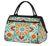 Mexpekil Borsone da viaggio impermeabile borsa da palestra Carry On Weekend Borse per la notte Grande bagaglio a mano borse per donne uomini bambini, Boho Bright Floreale