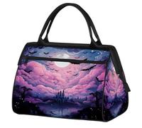 Mexpekil Borsone da viaggio impermeabile borsa da palestra Carry On Weekend Borse per la notte Grande bagaglio a mano borse per donne uomini bambini, Pipistrello notturno di Halloween