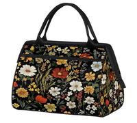 Mexpekil Borsone da viaggio impermeabile borsa da palestra Carry On Weekend Borse per la notte Grande bagaglio a mano borse per donne uomini bambini, Coloful Pianta Fiore