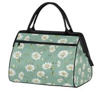 Mexpekil Borsone da viaggio impermeabile borsa da palestra Carry On Weekend Borse per la notte Grande bagaglio a mano borse per donne uomini bambini, Margherite Piccole