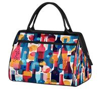 Mexpekil Borsone da viaggio impermeabile borsa da palestra Carry On Weekend Borse per la notte Grande bagaglio a mano borse per donne uomini bambini, Arte del bicchiere di vino Morden