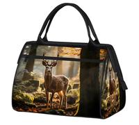 Mexpekil Borsone da viaggio impermeabile borsa da palestra Carry On Weekend Borse per la notte Grande bagaglio a mano borse per donne uomini bambini, Paesaggio della foresta dei cer