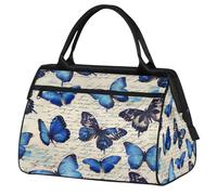Mexpekil Borsone da viaggio impermeabile borsa da palestra Carry On Weekend Borse per la notte Grande bagaglio a mano borse per donne uomini bambini, Lettera farfalla