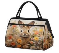 Mexpekil Borsone da viaggio impermeabile borsa da palestra Carry On Weekend Borse per la notte Grande bagaglio a mano borse per donne uomini bambini, Carino coniglio coniglietto animale