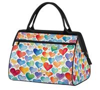 Mexpekil Borsone da viaggio impermeabile borsa da palestra Carry On Weekend Borse per la notte Grande bagaglio a mano borse per donne uomini bambini, San Valentino colorato