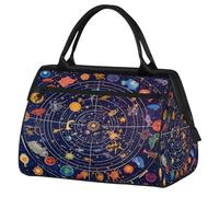 Mexpekil Borsone da viaggio impermeabile borsa da palestra Carry On Weekend Borse per la notte Grande bagaglio a mano borse per donne uomini bambini, Cartone animato Pianeta Universo Spazio