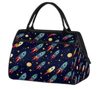 Mexpekil Borsone da viaggio impermeabile borsa da palestra Carry On Weekend Borse per la notte Grande bagaglio a mano borse per donne uomini bambini, Astronavi Stelle