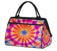 Mexpekil Borsone da viaggio impermeabile borsa da palestra Carry On Weekend Borse per la notte Grande bagaglio a mano borse per donne uomini bambini, Fiore indiano Tie Dye etnico