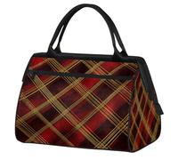 Mexpekil Borsone da viaggio impermeabile borsa da palestra Carry On Weekend Borse per la notte Grande bagaglio a mano borse per donne uomini bambini, Plaid Buffalo Check