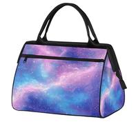 Mexpekil Borsone da viaggio impermeabile borsa da palestra Carry On Weekend Borse per la notte Grande bagaglio a mano borse per donne uomini bambini, Cielo Galassia Blu Viola