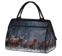 Mexpekil Borsone da viaggio impermeabile borsa da palestra Carry On Weekend Borse per la notte Grande bagaglio a mano borse per donne uomini bambini, Cervo della foresta