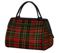 Mexpekil Borsone da viaggio impermeabile borsa da palestra Carry On Weekend Borse per la notte Grande bagaglio a mano borse per donne uomini bambini, Plaid Buffalo Check