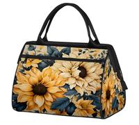Mexpekil Borsone da viaggio impermeabile borsa da palestra Carry On Weekend Borse per la notte Grande bagaglio a mano borse per donne uomini bambini, Boho Girasoli Floreale