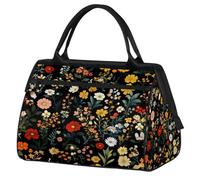 Mexpekil Borsone da viaggio impermeabile borsa da palestra Carry On Weekend Borse per la notte Grande bagaglio a mano borse per donne uomini bambini, Fiori di campo Boho