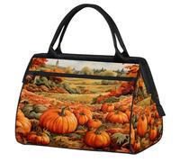 Mexpekil Borsone da viaggio impermeabile borsa da palestra Carry On Weekend Borse per la notte Grande bagaglio a mano borse per donne uomini bambini, Zucca autunnale della fattoria