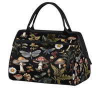 Mexpekil Borsone da viaggio impermeabile borsa da palestra Carry On Weekend Borse per la notte Grande bagaglio a mano borse per donne uomini bambini, Foglie di insetti funghi