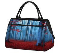 Mexpekil Borsone da viaggio impermeabile borsa da palestra Carry On Weekend Borse per la notte Grande bagaglio a mano borse per donne uomini bambini, Foresta Nebbiosa Fogli