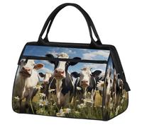 Mexpekil Borsone da viaggio impermeabile borsa da palestra Carry On Weekend Borse per la notte Grande bagaglio a mano borse per donne uomini bambini, Pianta Mucca Divertente