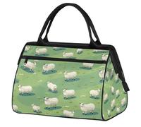Mexpekil Borsone da viaggio impermeabile borsa da palestra Carry On Weekend Borse per la notte Grande bagaglio a mano borse per donne uomini bambini, Pecore prateria