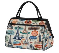 Mexpekil Borsone da viaggio impermeabile borsa da palestra Carry On Weekend Borse per la notte Grande bagaglio a mano borse per donne uomini bambini, Adesivi da viaggio vintage