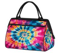 Mexpekil Borsone da viaggio impermeabile borsa da palestra Carry On Weekend Borse per la notte Grande bagaglio a mano borse per donne uomini bambini, Arcobaleno tie-dye