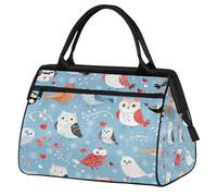 Mexpekil Borsone da viaggio impermeabile borsa da palestra Carry On Weekend Borse per la notte Grande bagaglio a mano borse per donne uomini bambini, Carino Cartoon Gufi Uccelli