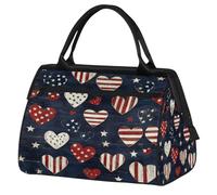 Mexpekil Borsone da viaggio impermeabile borsa da palestra Carry On Weekend Borse per la notte Grande bagaglio a mano borse per donne uomini bambini, Cuori Bandiera