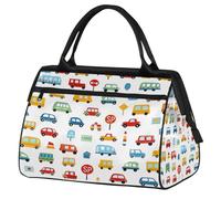 Mexpekil Borsone da viaggio impermeabile borsa da palestra Carry On Weekend Borse per la notte Grande bagaglio a mano borse per donne uomini bambini, Auto colorate Trucks Street
