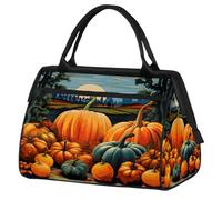 Mexpekil Borsone da viaggio impermeabile borsa da palestra Carry On Weekend Borse per la notte Grande bagaglio a mano borse per donne uomini bambini, Raccogli le zucche autunnali