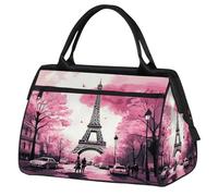 Mexpekil Borsone da viaggio impermeabile borsa da palestra Carry On Weekend Borse per la notte Grande bagaglio a mano borse per donne uomini bambini, Torre Eiffel a Parigi