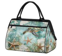 Mexpekil Borsone da viaggio impermeabile borsa da palestra Carry On Weekend Borse per la notte Grande bagaglio a mano borse per donne uomini bambini, Mappa delle tartarughe retrò