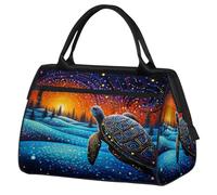 Mexpekil Borsone da viaggio impermeabile borsa da palestra Carry On Weekend Borse per la notte Grande bagaglio a mano borse per donne uomini bambini, Magia delle tartarughe d'arte