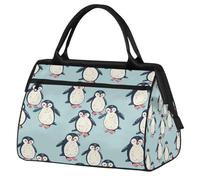 Mexpekil Borsone da viaggio impermeabile borsa da palestra Carry On Weekend Borse per la notte Grande bagaglio a mano borse per donne uomini bambini, Pinguini Cartoon