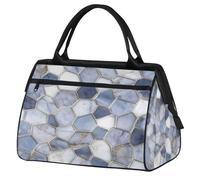 Mexpekil Borsone da viaggio impermeabile borsa da palestra Carry On Weekend Borse per la notte Grande bagaglio a mano borse per donne uomini bambini, Geometria esagonale in marmo