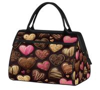 Mexpekil Borsone da viaggio impermeabile borsa da palestra Carry On Weekend Borse per la notte Grande bagaglio a mano borse per donne uomini bambini, San Valentino cuore cioccolato