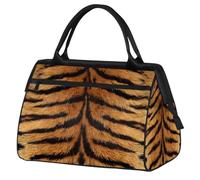 Mexpekil Borsone da viaggio impermeabile borsa da palestra Carry On Weekend Borse per la notte Grande bagaglio a mano borse per donne uomini bambini, Pelle di tigre.