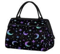 Mexpekil Borsone da viaggio impermeabile borsa da palestra Carry On Weekend Borse per la notte Grande bagaglio a mano borse per donne uomini bambini, Luna e stelle