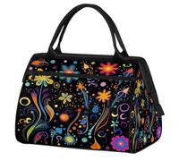 Mexpekil Borsone da viaggio impermeabile borsa da palestra Carry On Weekend Borse per la notte Grande bagaglio a mano borse per donne uomini bambini, Arte floreale Boho