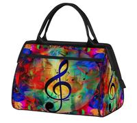 Mexpekil Borsone da viaggio impermeabile borsa da palestra Carry On Weekend Borse per la notte Grande bagaglio a mano borse per donne uomini bambini, Msical Notes Magia