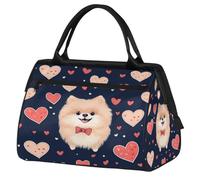 Mexpekil Borsone da viaggio impermeabile borsa da palestra Carry On Weekend Borse per la notte Grande bagaglio a mano borse per donne uomini bambini, Cuori di cane carino