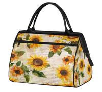 Mexpekil Borsone da viaggio impermeabile borsa da palestra Carry On Weekend Borse per la notte Grande bagaglio a mano borse per donne uomini bambini, Lettera Girasoli
