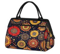 Mexpekil Borsone da viaggio impermeabile borsa da palestra Carry On Weekend Borse per la notte Grande bagaglio a mano borse per donne uomini bambini, Boho Fiori Cerchio