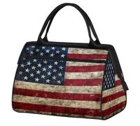 Mexpekil Borsone da viaggio impermeabile borsa da palestra Carry On Weekend Borse per la notte Grande bagaglio a mano borse per donne uomini bambini, Bandiera degli Stati Uniti d'America Vintage