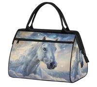 Mexpekil Borsone da viaggio impermeabile borsa da palestra Carry On Weekend Borse per la notte Grande bagaglio a mano borse per donne uomini bambini, Galassia Cavallo