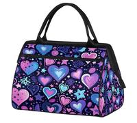 Mexpekil Borsone da viaggio impermeabile borsa da palestra Carry On Weekend Borse per la notte Grande bagaglio a mano borse per donne uomini bambini, Neon Cuore Stella