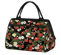 Mexpekil Borsone da viaggio impermeabile borsa da palestra Carry On Weekend Borse per la notte Grande bagaglio a mano borse per donne uomini bambini, Fiori di mirtilli rossi