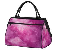 Mexpekil Borsone da viaggio impermeabile borsa da palestra Carry On Weekend Borse per la notte Grande bagaglio a mano borse per donne uomini bambini, Motivo marmo rosa.